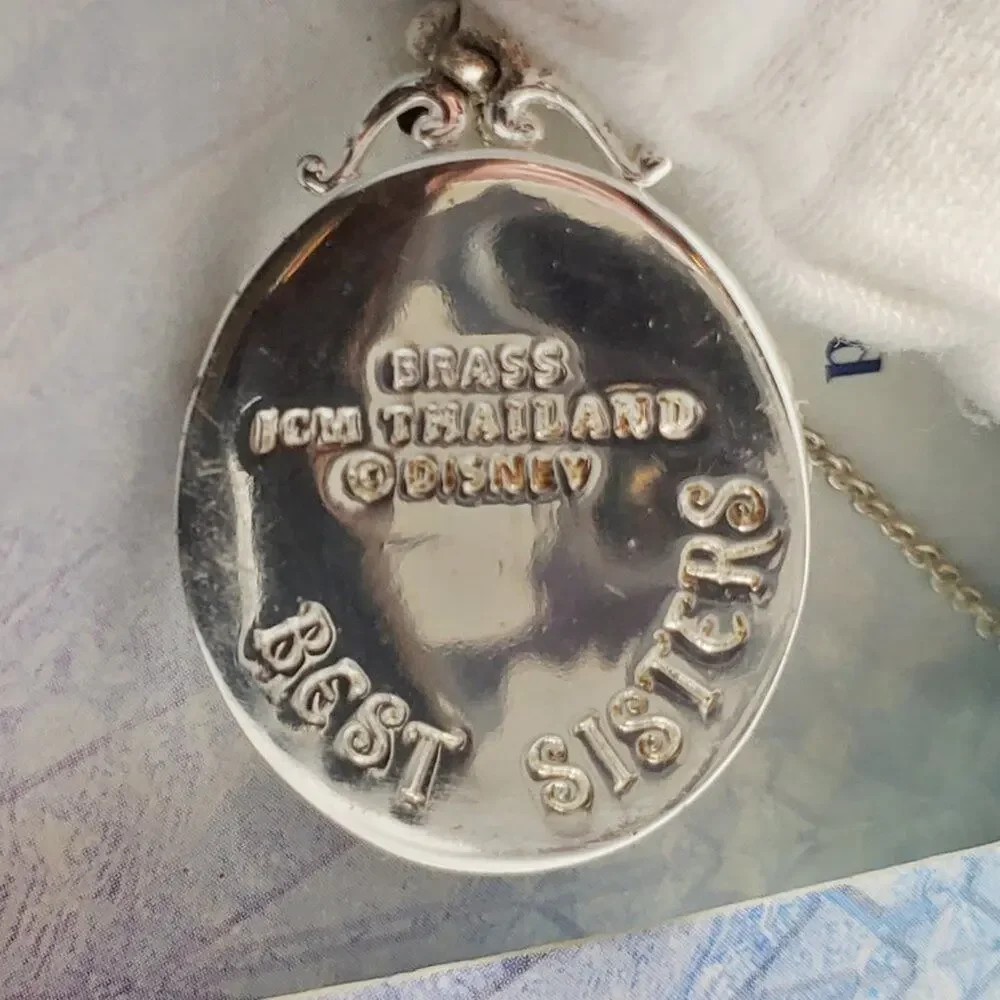 Disney Frozen Anna & Elsa Silver Plated Necklace New
